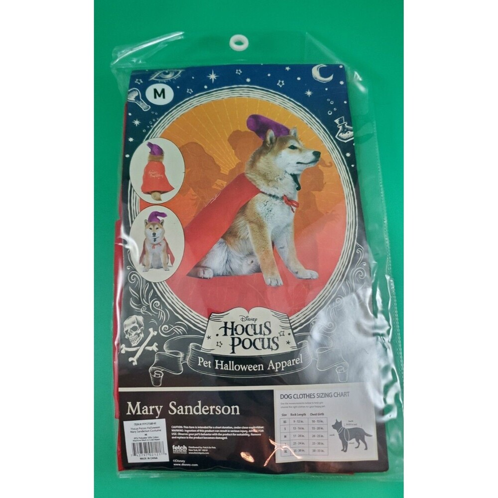 Disney Hocus Pocus Mary Sanderson Pet Halloween Apparel Dog Costume M Medium